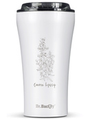 Kubek termiczny na kawę Dr.Bacty Apollo 2.0 360 ml "Hyzop lekarski" - Biały