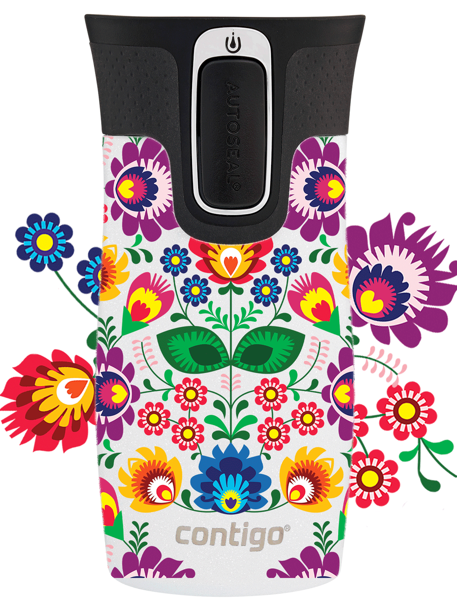 Contigo West Loop Mini - Kubek termiczny - 300ml - Folklor - Biały Metalik