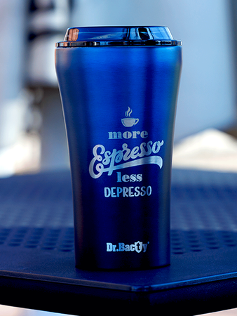 Dr.Bacty Apollo 2.0 - Kubek termiczny na kawę - Espresso depresso - 360 ml - Monaco Blue