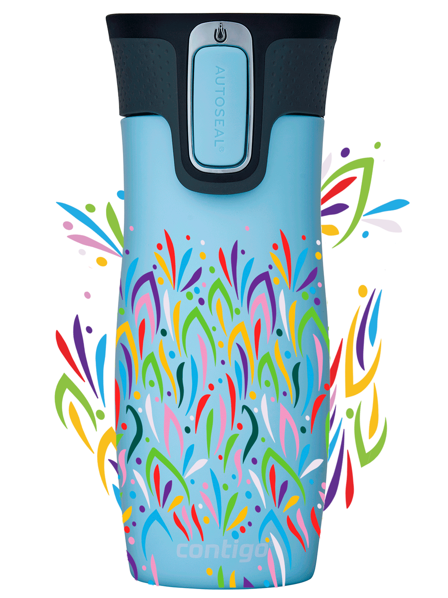 Contigo West Loop 2.0 - Kubek termiczny - 470ml - Floresy - błękitny Mat