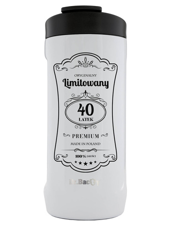 Kubek na napoje Dr.Bacty Notus 360 ml - Na 40 urodziny - biały