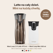 Contigo West Loop 2.0 Latte 470 ml + West Loop Mini Biały 300 ml - Zestaw kubków termicznych