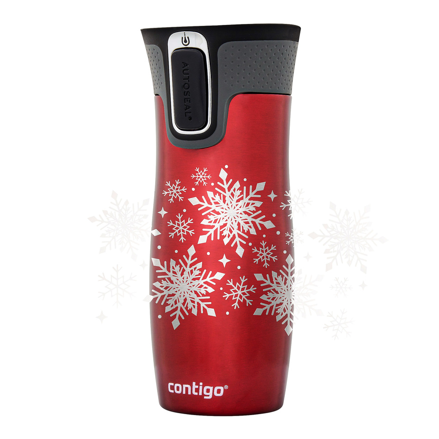 Contigo West Loop - Kubek termiczny - 470ml - Snow Stars - Czerwony