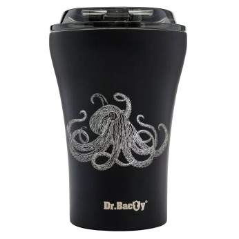 Dr.Bacty Apollo - Kubek termiczny z powłoką ceramiczną - 227 ml - Octopus - czarny