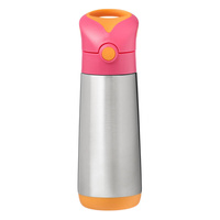 b.box Duży Bidon Termiczny Stalowy ze Słomką 500ml  Strawberry Shake