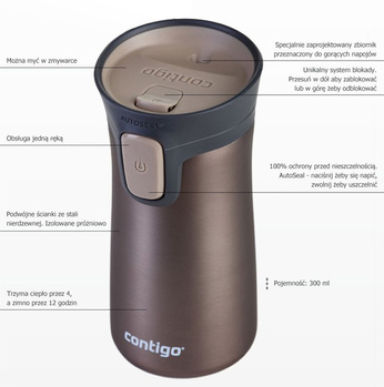 Contigo Pinnacle - Kubek termiczny - 300ml - Latte - powystawowy