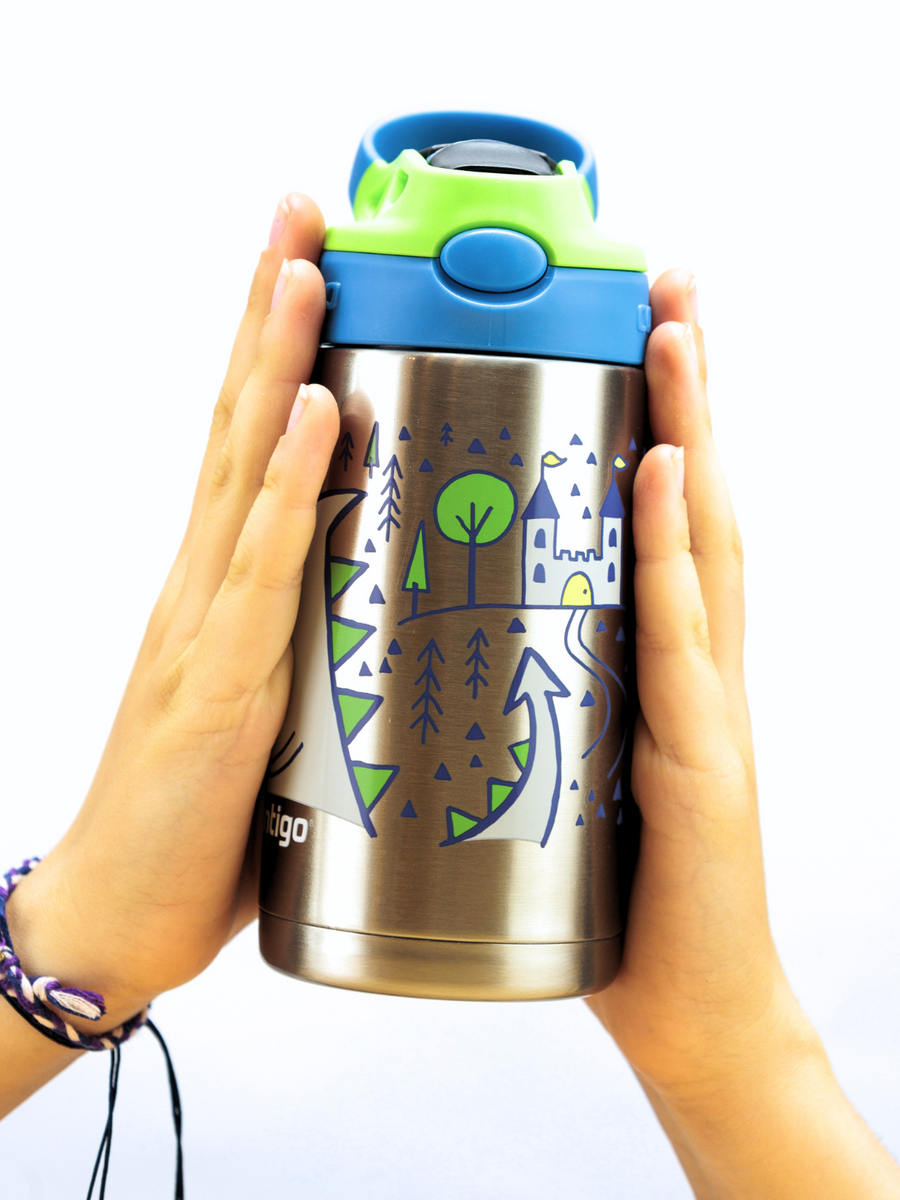 Contigo Easy Clean - Bidon termiczny dla dziecka - 380ml Zielony Smok
