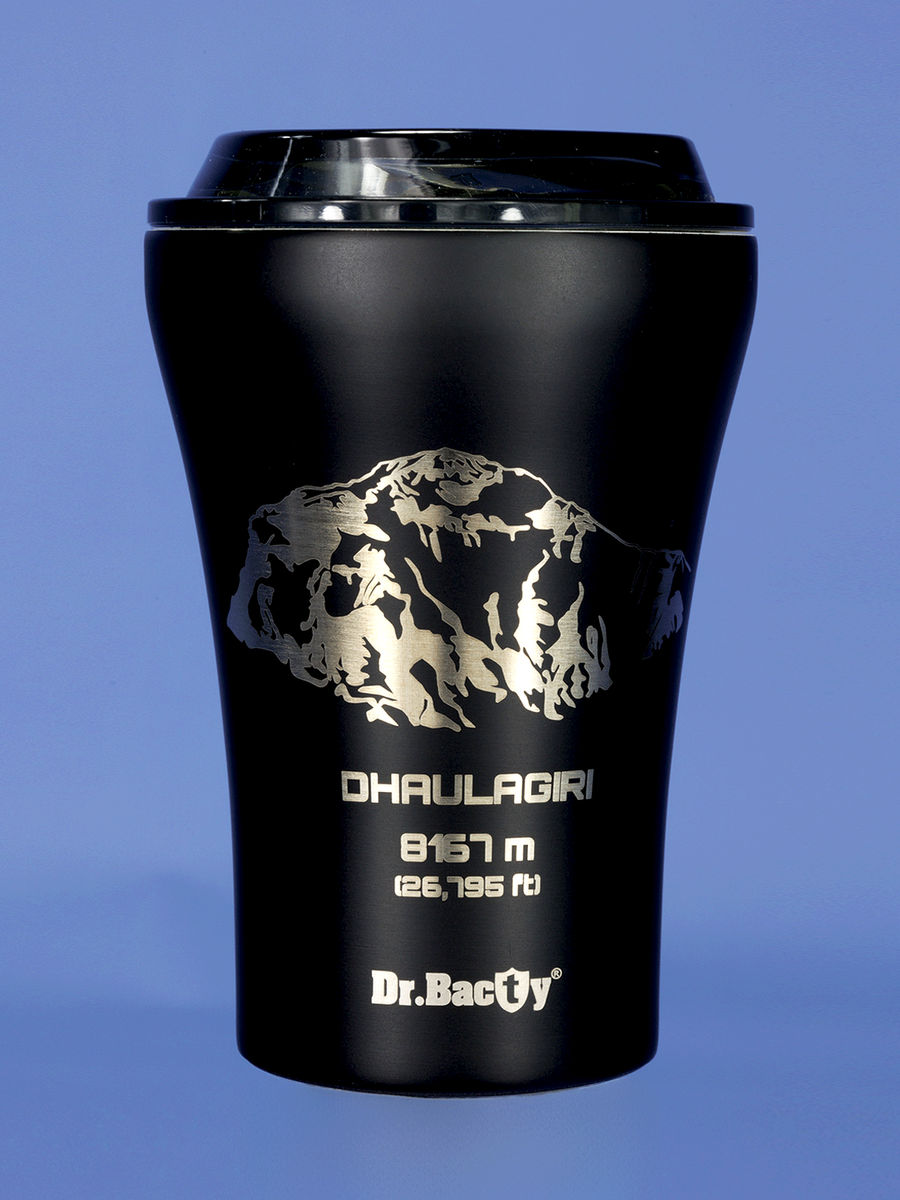 Dr.Bacty Apollo - Kubek termiczny do kawy - 227 ml - Dhaulagiri - czarny