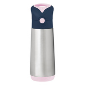 b.box Duży Bidon Termiczny Stalowy ze Słomką 500ml Indigo Rose