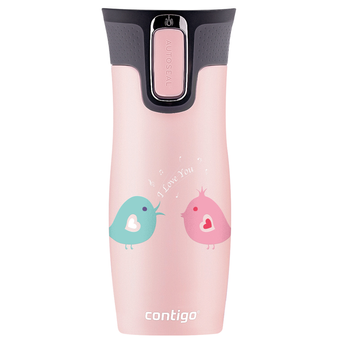 Contigo West Loop 2.0 - Kubek termiczny - 470ml - Ptaszkowe love - Różowy Mat