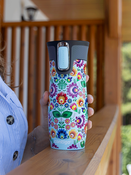 Contigo West Loop 2.0 - Kubek termiczny - 470ml - Folklor - błękitny Mat