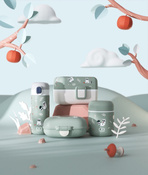 Monbento Lunchbox dziecięcy Gram Graphic Racoon