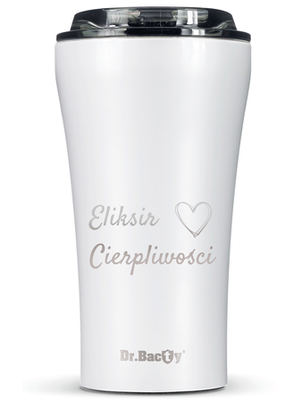 Dr.Bacty Apollo 2.0 - Kubek termiczny na kawę - Eliksir cierpliwości - 360 ml - Glossy White