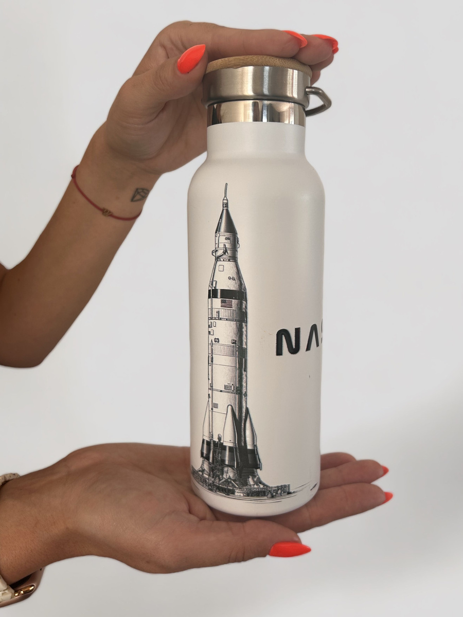 Dr.Bacty Iris - Butelka termiczna stalowa - 500 ml - Biała - NASA