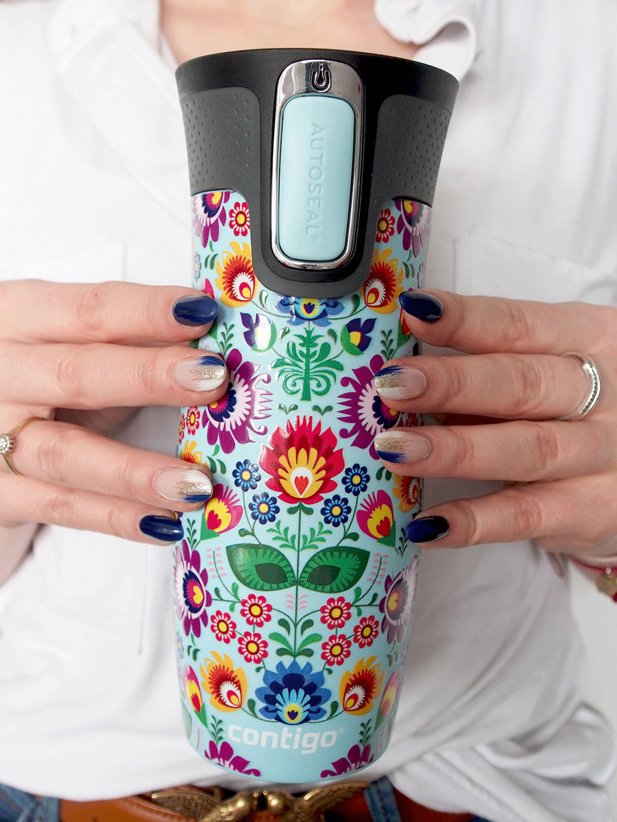 Contigo West Loop 2.0 - Kubek termiczny - 470ml - Folklor - błękitny Mat