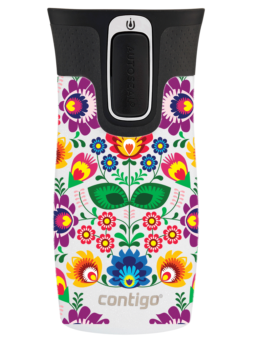 Contigo West Loop Mini - Kubek termiczny - 300ml - Folklor - Biały Metalik