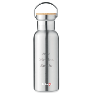 Butelka termiczna Dr.Bacty Iris 500 ml - srebrna- personalizowana grawerem