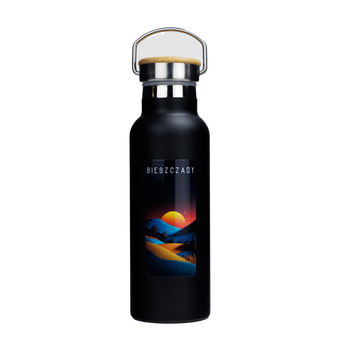 Butelka termiczna stalowa Dr.Bacty Iris 500 ml - Czarna - Bieszczady