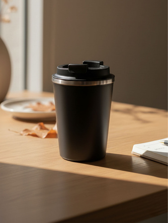 Szczelny kubek termiczny Dr.Bacty Terra RCS 300ml – Stal z recyklingu - Czarny Mat
