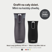 Contigo West Loop grafitowy 470 ml + West Loop Mini 300 ml czarny metalik - Zestaw kubków termicznych