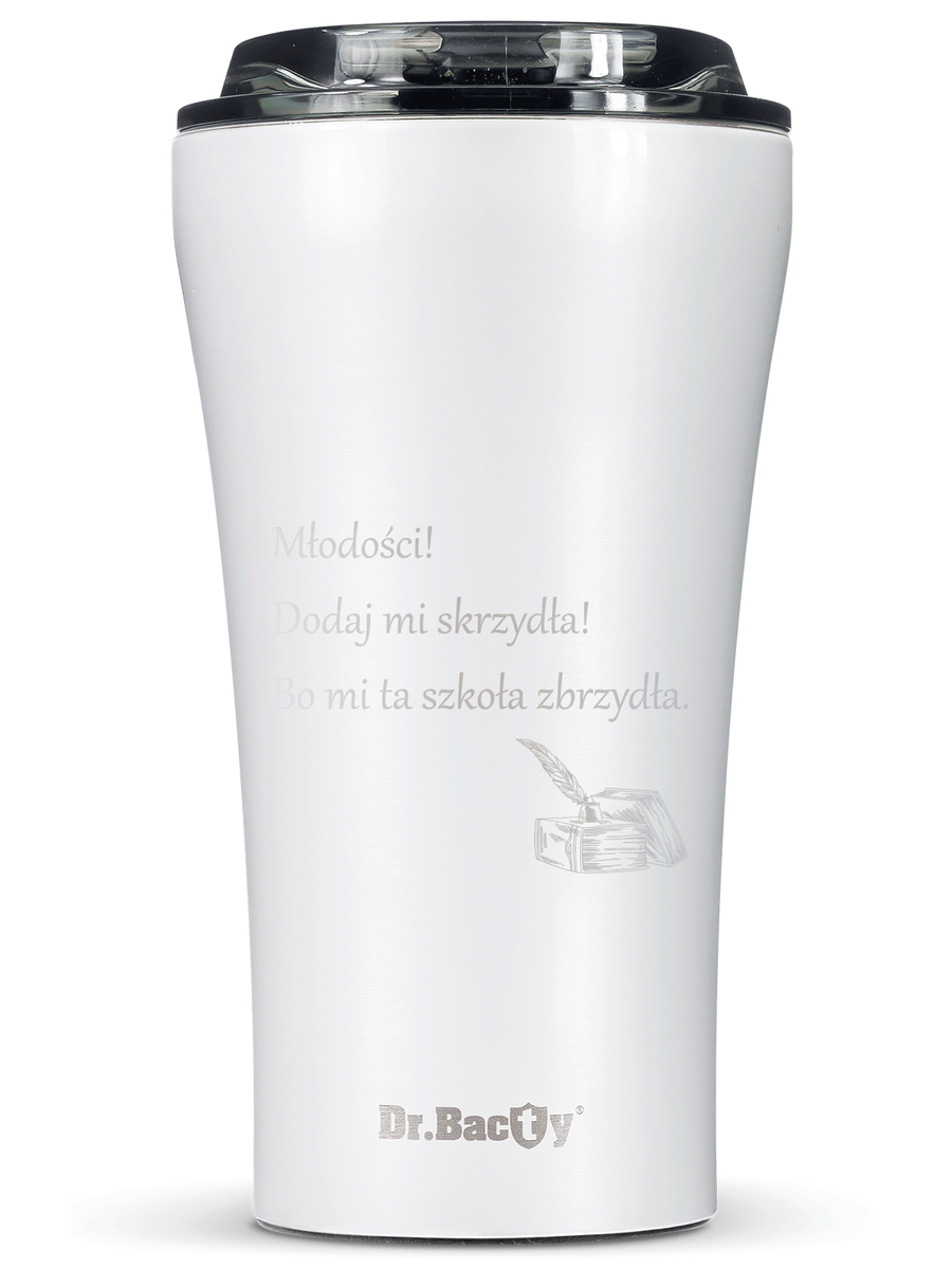 Dr.Bacty Apollo 2.0 - Kubek termiczny na kawę - Oda do młodości - 360 ml - Glossy White