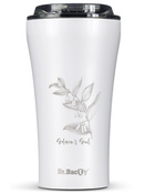 Kubek termiczny na kawę Dr.Bacty Apollo 2.0 360 ml "Kokoryczka" - Biały
