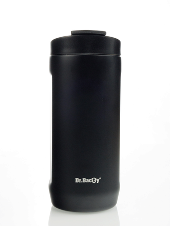 Dr.Bacty Notus - Kubek termiczny na kawę 2w1 - 360 ml - czarny