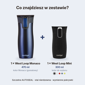 Zestaw Contigo West Loop Monaco 470 ml + West Loop Mini 300 ml – czarny metalik