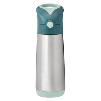 b.box Duży Bidon Termiczny Stalowy ze Słomką 500ml Emerald Forest