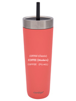 Contigo Luxe Tumbler - Kubek termiczny ze słomką z grawerem - 720ml - Coral