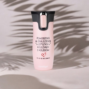 Kubek termiczny Contigo West Loop 2.0 470ml - Na odejście z pracy - Różowy Mat