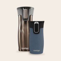 Contigo West Loop 2.0 Latte 470 ml + West Loop Mini Niebieski Metalik 300 ml - Zestaw kubków termicznych