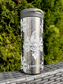 Contigo Huron - Kubek termiczny - 470ml - Arabeska White - Gunnmetal
