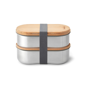 Black+Blum Zestaw 2 lunch boxów stalowych szary