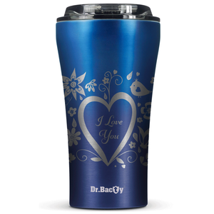Kubek termiczny na kawę Dr.Bacty Apollo 2.0 - 360 ml - Monaco Blue - I love You