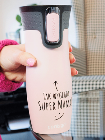 Contigo West Loop 2.0 - Kubek termiczny - 470ml - Tak wygląda super mama - różowy