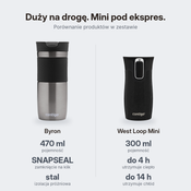 Contigo Byron 470 ml Gunmetal + West Loop Mini 300 ml czarny metalik - Zestaw kubków termicznych