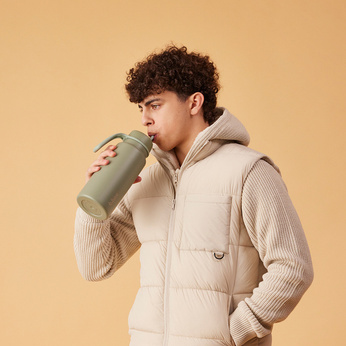 B.Box Butelka termiczna ze składanym ustnikiem – termos ze stali nierdzewnej 1l Oliveb.box