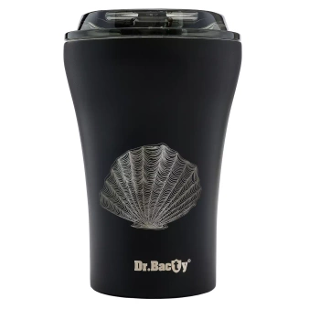 Dr.Bacty Apollo - Kubek na kawę termiczny - 227 ml - Seashell - czarny