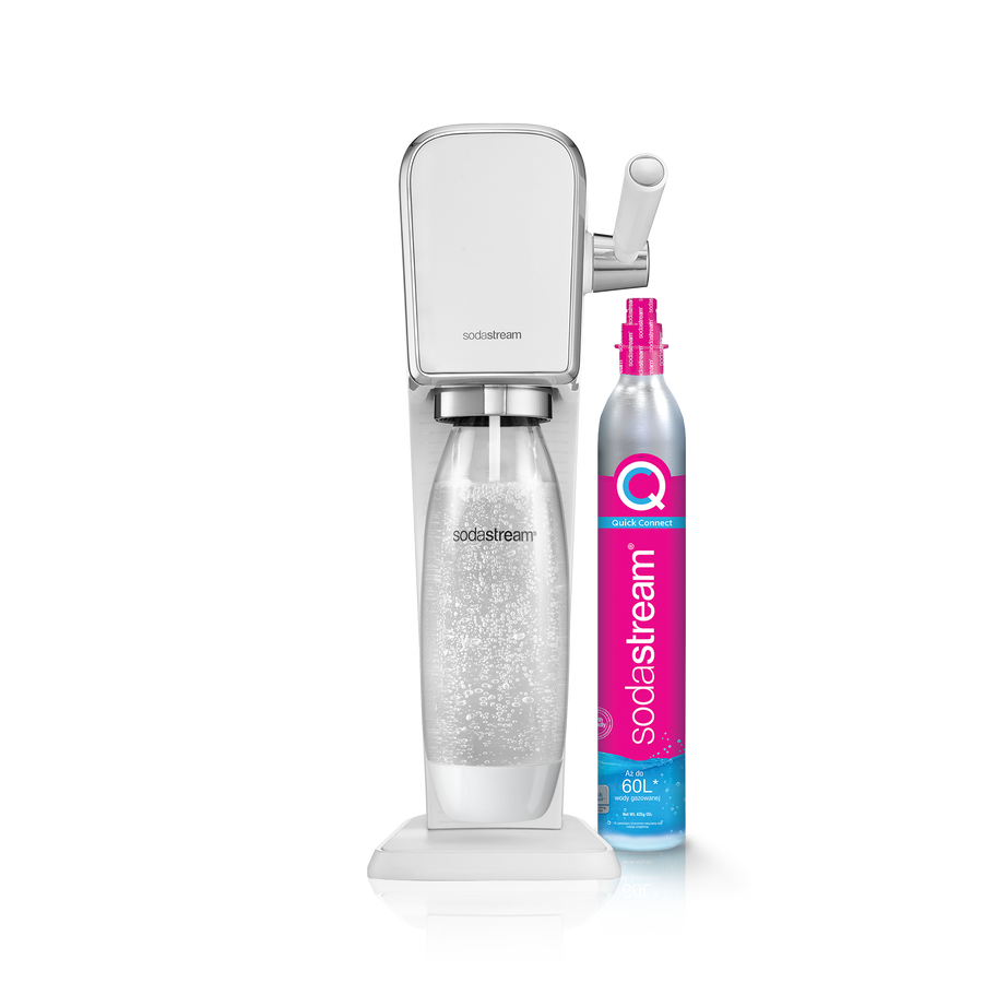 Saturator do wody gazowanej SodaStream ART + butelka + nabój CO2- Biały