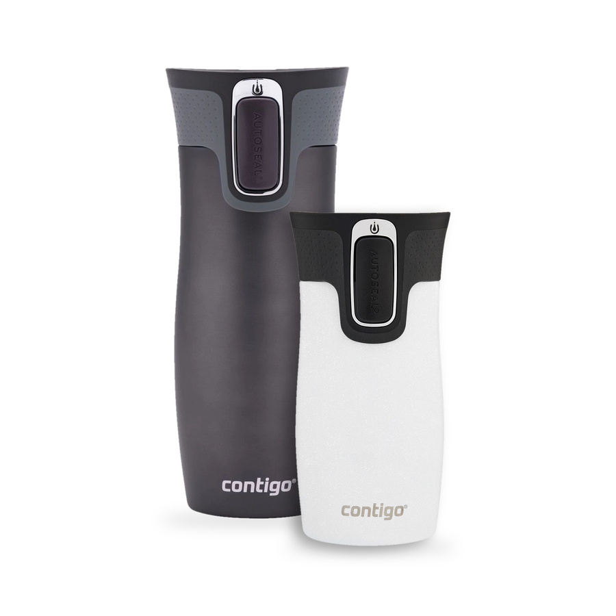 Zestaw Contigo West Loop grafitowy 470 ml + West Loop Mini 300 ml – biały metalik