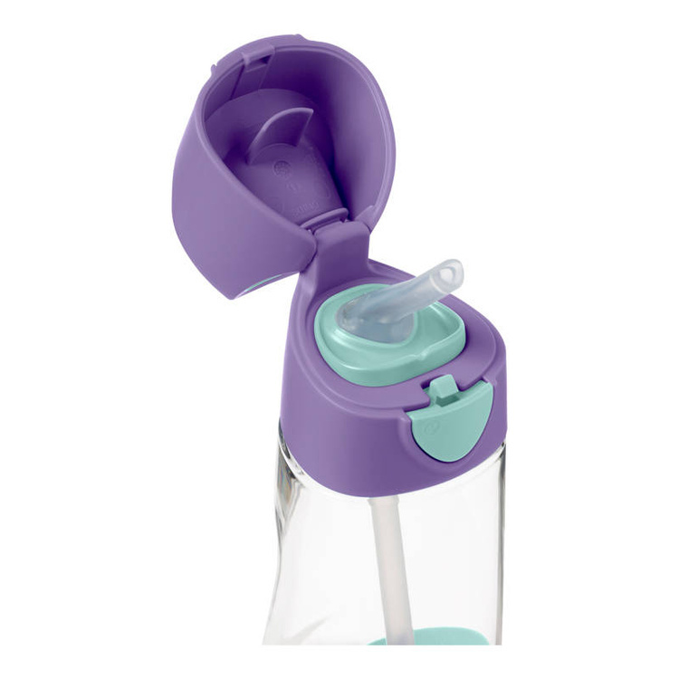 B.Box Butelka tritanowa ze słomką 450ml Lilac Pop