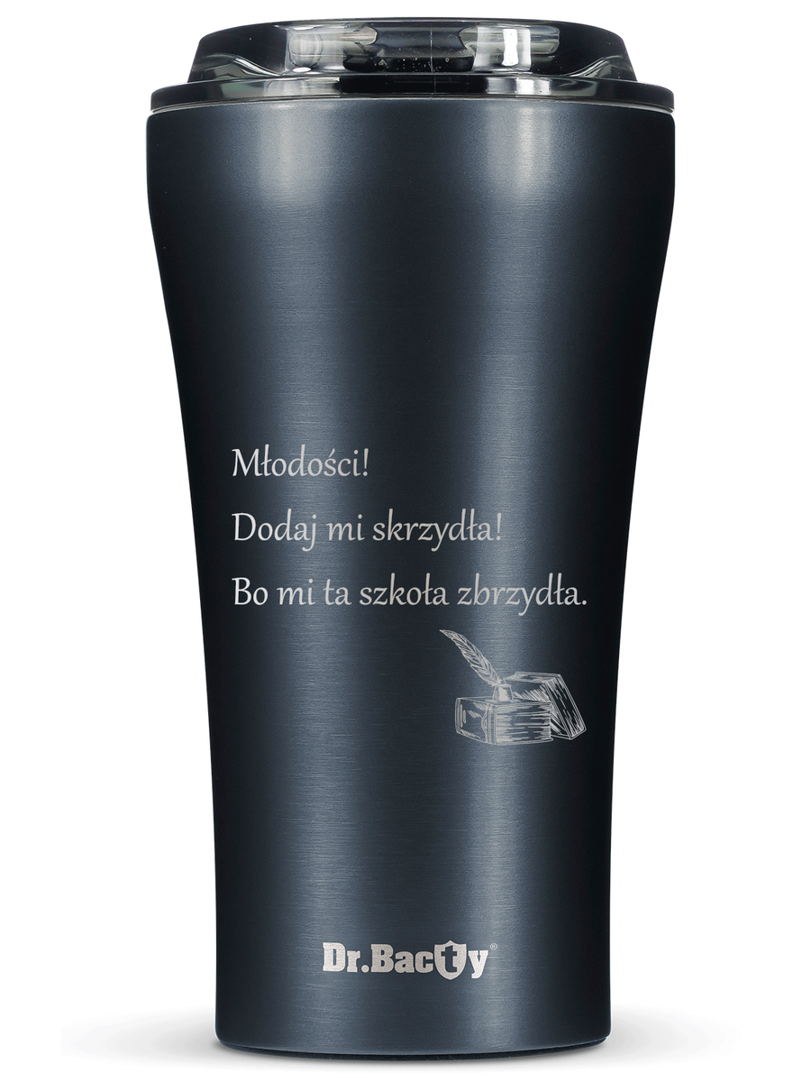 Dr.Bacty Apollo 2.0 - Kubek termiczny na kawę - Oda do młodości - 360 ml - Gunmetal
