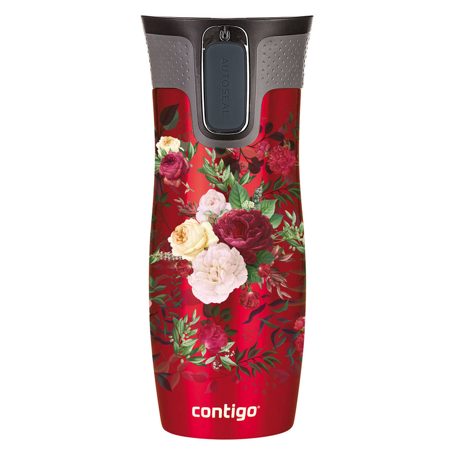 Contigo West Loop 2.0 - Kubek termiczny - 470ml - Kwiaty - Czerwony