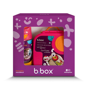 B.Box Zestaw Mini Lunchbox + Butelka tritanowa ze słomką 450ml Strawberry Shake