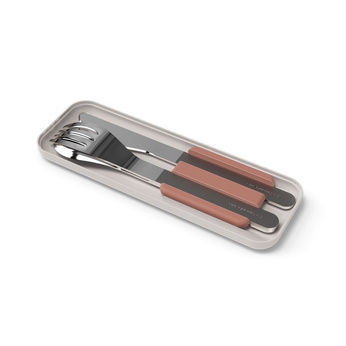 Monbento Zestaw sztućców podróżnych Slim Box Rosa Moka