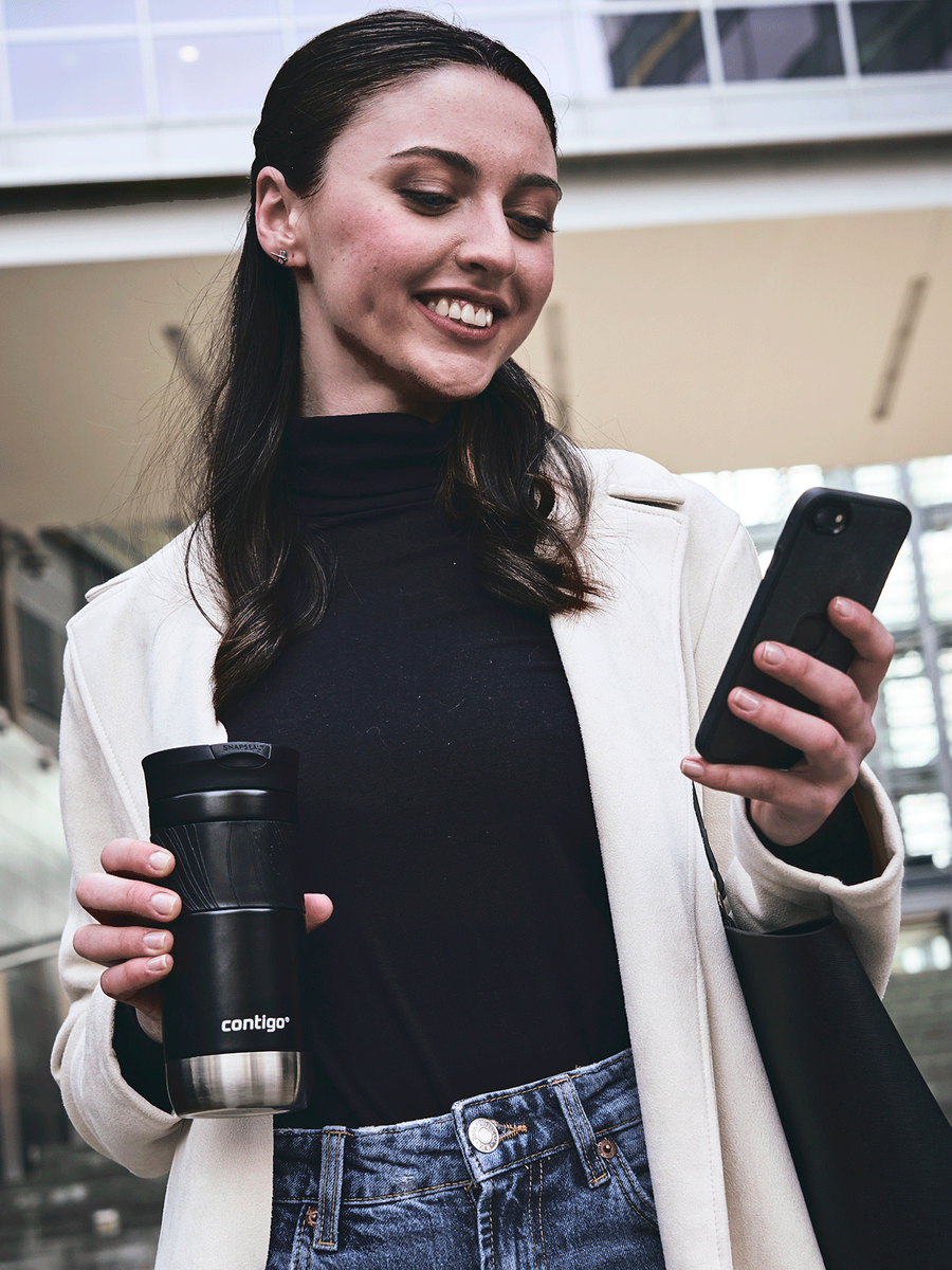 Contigo Byron 2.0 - Kubek termiczny z grawerem - 470ml - Czarny błysk