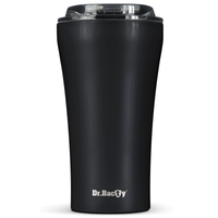 Dr.Bacty Apollo 360 ml, czarny mat - termiczny, wielorazowy kubek do kawy na wynos.
