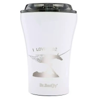 Dr.Bacty Apollo - Kubek do kawy wielorazowy - 227 ml - Łódź - biały